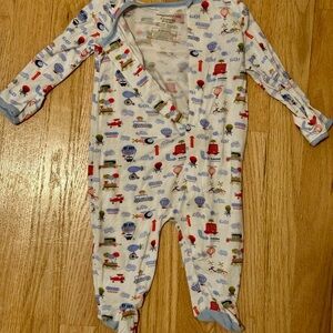 Magnetic Me Footie Boys One Piece with Fun Airplane Transportation Print